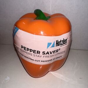 Hutzler Pepper Saver Keeper Storage Container - Keeps Fresh Longer -orange Mm77
